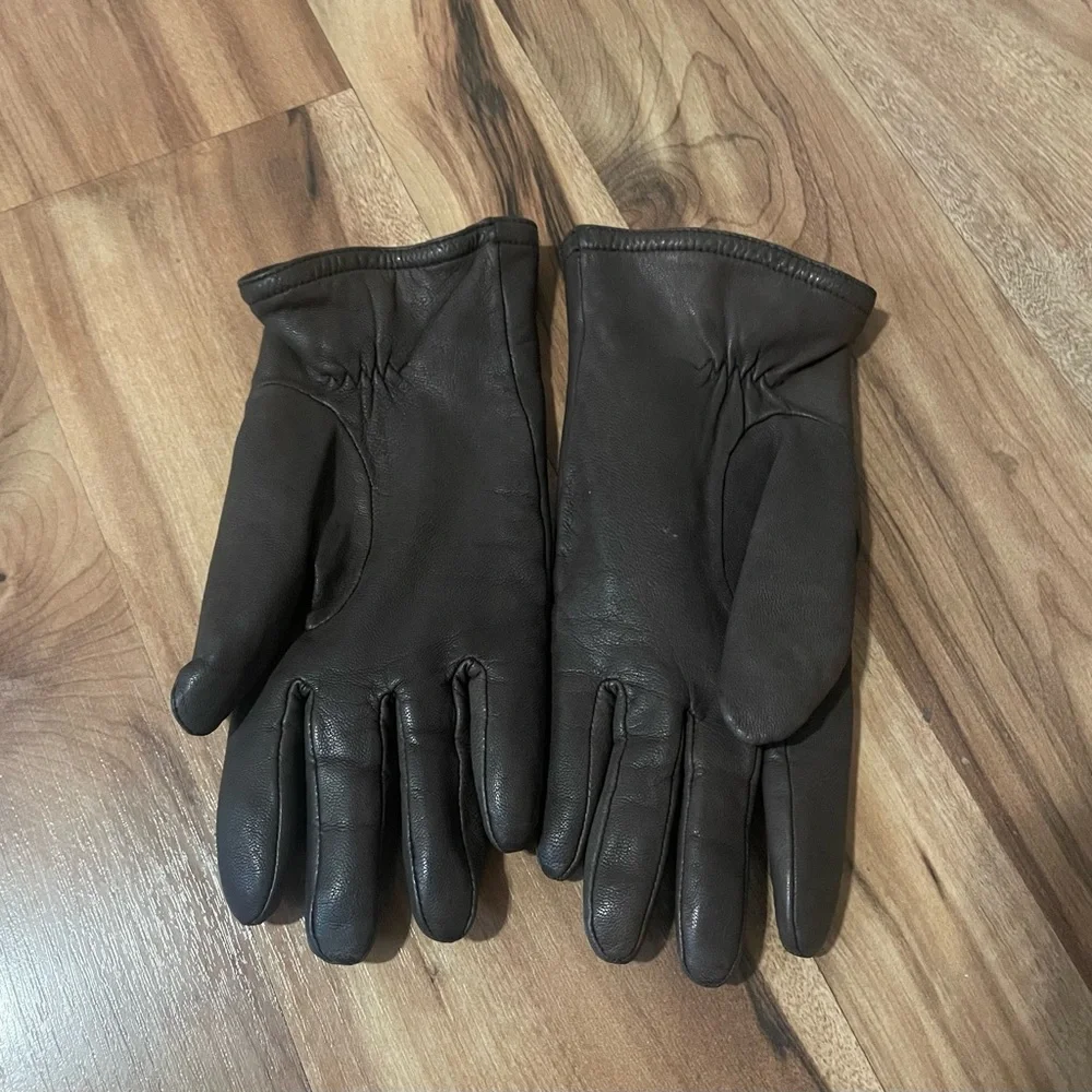 Auclair Brown Leather Driving Gloves Med - Picture 2 of 8